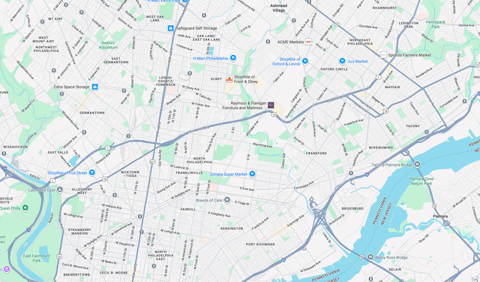 Picture of a map of Philadelphia